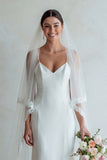 Vestido de Noiva com Cauda de Sereia com Tiras Finghetti Marfim e Renda