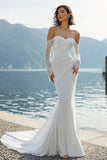 Vestido de Noiva Longo, Renda de Sereia com Renda de Marfim, Vestido de Noiva Comprido