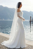Vestido de Noiva Longo, Renda de Sereia com Renda de Marfim, Vestido de Noiva Comprido