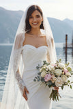 Vestido de Noiva Longo, Renda de Sereia com Renda de Marfim, Vestido de Noiva Comprido