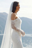 Vestido de Noiva Longo, Renda de Sereia com Renda de Marfim, Vestido de Noiva Comprido