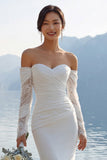 Vestido de Noiva Longo em Chiffon em Renda de Sereia