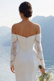 Vestido de Noiva Longo em Chiffon em Renda de Sereia
