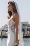 Vestido de Noiva Longo de Cetim Aplicado a Sereia de Marfim com Fenda