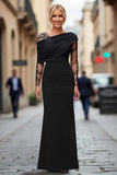 Vestido Comprido Sereia de Renda Preta Para Mãe da Noiva