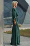 Vestido Longo Sereia com Decote Canoa em Pinho para Mãe da Noiva