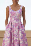 Vestido Midi Lilás com Estampa Floral para Convidada de Casamento