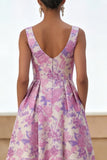 Vestido Midi Lilás com Estampa Floral para Convidada de Casamento