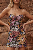 Vestido de cocktail preto preto Body-Con Lantejoulas Bodycon Cintilante e Laço
