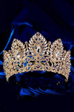 Concurso de Rainha do Baile de Cristal de Luxo Tiara Coroa Dourada