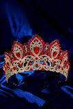 Concurso de Rainha do Baile de Cristal de Luxo Tiara Coroa Dourada