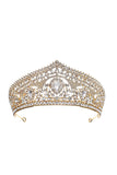 Tiara de Coroa Dourada da Princesa de Cristal de Luxo