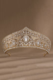 Tiara de Coroa Dourada da Princesa de Cristal de Luxo