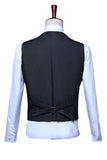 Colete de fato masculino azul brilhante com decote em V e lantejoulas