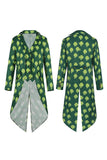 Casaco de Smoking Retro Verde Shamrock Slim Fit com Chapéu