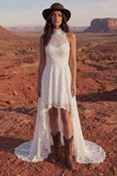Vestido de Noiva Boémio em Marfim Floral Linha A