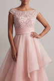 Vestido de Mãe da Noiva com Decote Bateau com Lantejoulas