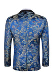 Fatos de Baile de Baile Jacquard pretos de 2 peças com lapela de um botão