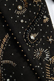 Blazer preto de lapela com bico e ponta
