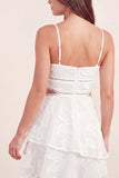 Vestido de Graduação Mini Floral Branco com Corte em Linha A