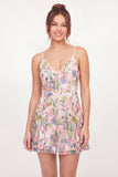 Vestido Mini de Regresso a Casa Cor-de-Rosa Bordado em Tule Floral A-Line