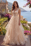 Vestido de baile longo de finalista Champanhe A-Line Sem Folhos Sem Folhos