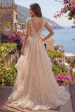 Vestido de baile longo de finalista Champanhe A-Line Sem Folhos Sem Folhos