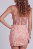Espartilho bodycon melancia cintilante Vestido de cocktail curto floral