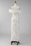 Vestido Maxi Formal Estampado Bodycon Champanhe