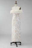 Vestido Maxi Formal Estampado Bodycon Champanhe