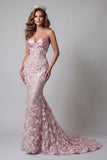 Vestido de concurso floral longo, sereia com contas brilhantes e corsetas coloreadas