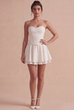 Vestido Mini Corset Branco A String Sem alças