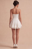 Vestido Mini Corset Branco A String Sem alças