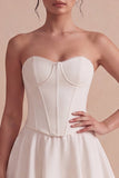 Vestido Mini Corset Branco A String Sem alças