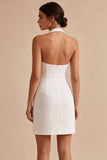 Vestido branco pequeno Bodycon Caber Ajustado