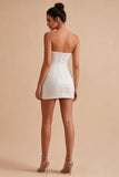 Vestido Branco Pequeno Corset Bodycon Bodycon Bodycon Brilhante