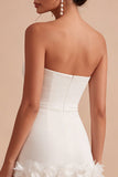 Vestido Mini Bodycon Bodycon Branco 3D Flores