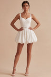 Vestido Mini Twinheart A Line Branco com cinto de laço