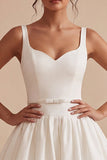 Vestido Mini Twinheart A Line Branco com cinto de laço