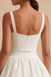 Vestido Mini Twinheart A Line Branco com cinto de laço