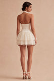 Vestido Mini Corset Branco com Espartilho A de Linha Caber