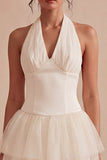Vestido Mini Corset Branco com Espartilho A de Linha Caber