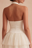 Vestido Mini Corset Branco com Espartilho A de Linha Caber