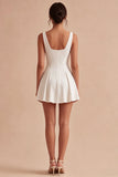 Vestido de Graduação Mini Linha A com gola branca