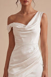 Bodycon Vestidinho Branco Assimétrico e Franzido