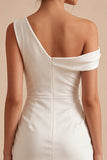 Bodycon Vestidinho Branco Assimétrico e Franzido