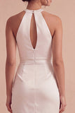 Vestido Mini Branco Bodycon Caber Franzido