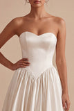 Vestido Midi de Espartilho Espartilho A de Linha Branca