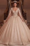 Vestido de Espartilho Champanhe Quinceañera com Mangas Capa