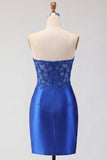 Vestido de Finalistas Românticos Espartilho Transparente com Missangas de Cetim Vermelho
